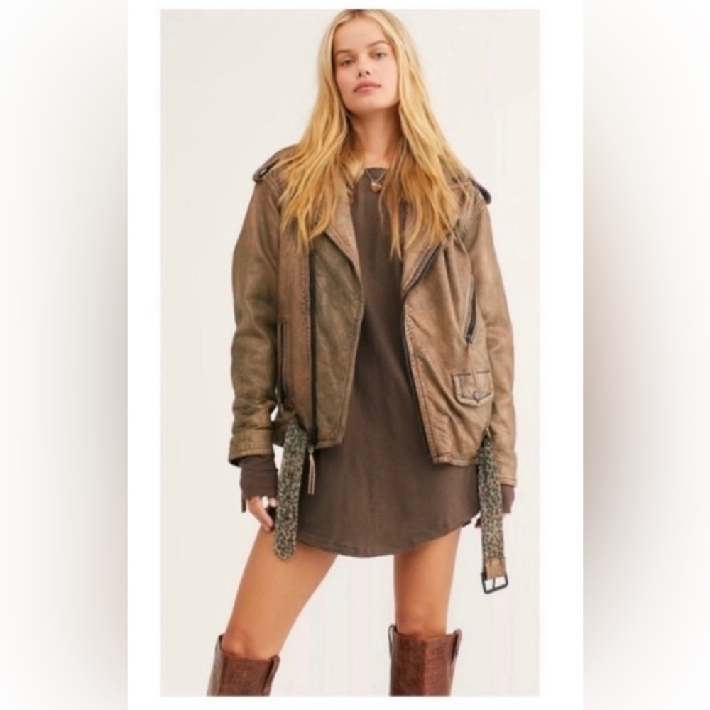 Free People Over You Leather Moto Jacket